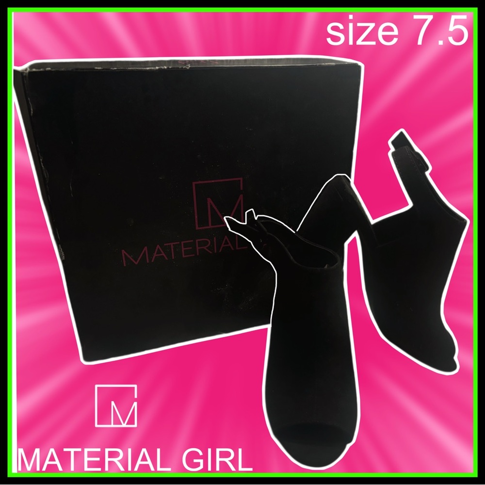 *NWT- NIB* MATERIAL GIRL black sling back peep toe HEELS size 7.5